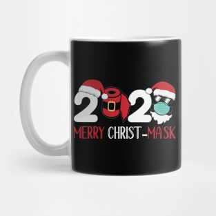 Merry Christ-Mask 2020 Quarantine Christmas Santa Face Mask Mug